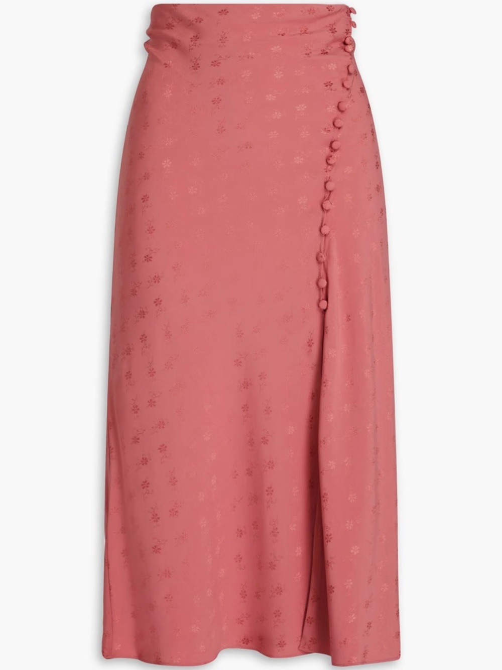 Veronica Beard Frankonia Coral Midi Skirt with Side Button Detail - Picture 3 of 3